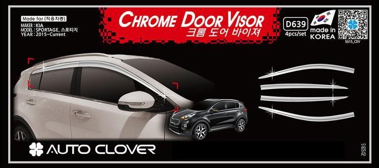 Kia Sportage 2016 Auto Clover Chrome Door Visor